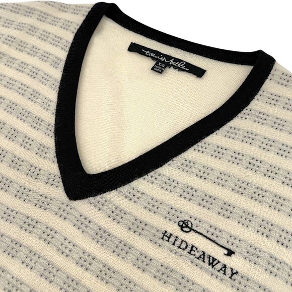 NEW Travis Mathew x Hideaway Men's 100% Merino Sweater Vest Cream/Black XXL - Picture 1 of 10